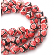 Kralen Facet Agate Rood 8mm
