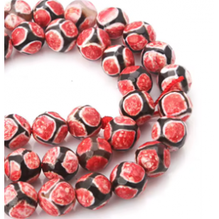 Kralen Facet Agate Rood 8mm