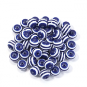 Kralen Resin Strepen 8mm Blauw