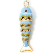 Hanger Vis Emaille 18K L.Blue