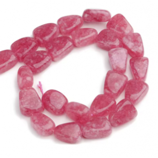Kralen Chalcedone 16x12mm Hotpink