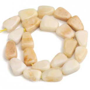 Kralen Chalcedone 16x12mm Beige