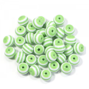 Kralen Resin Strepen Groen 8mm