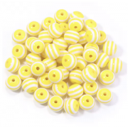 Kralen Resin Strepen 8mm Geel