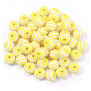 Kralen Resin Strepen 8mm Geel