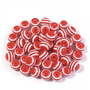Kralen Resin Strepen 8mm Rood