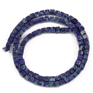 Kralen Jasper 4x4mm Blauw