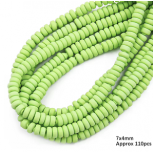 Kralen Polymer Clay Groen 7x3mm