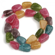 Kralen 16x12mm Chalcedone mix