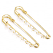 Veiligheids broche goud 7 gaten
