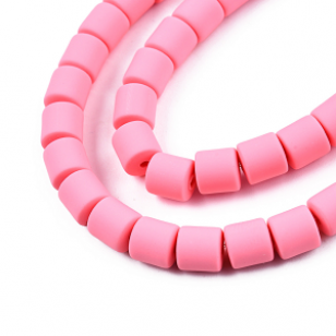 Kralen Polymeer 6x6mm Pink