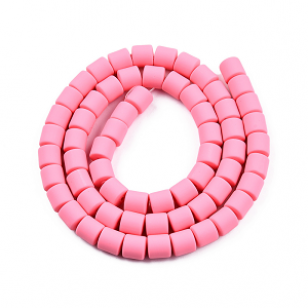 Kralen Polymeer 6x6mm Pink