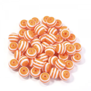Kralen  Strepen 8mm Oranje