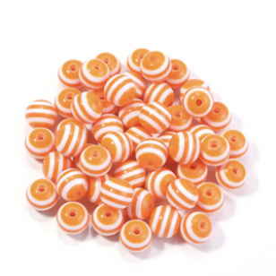 Kralen  Strepen 8mm Oranje