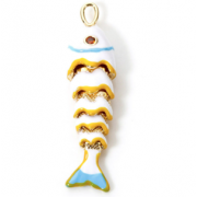 Hanger Vis Emaille 18K Wit