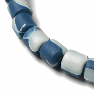 Kralen GoldFolie 6x6mm Blauwmix