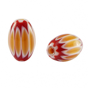 Kralen Millefiori Lightbrownred 16x