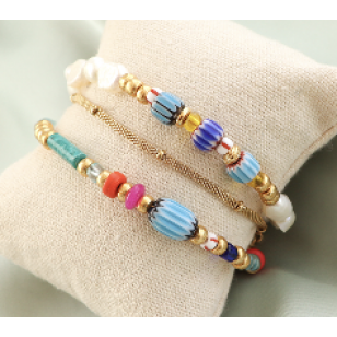 Kralen Millefiori 6x7mm 35x