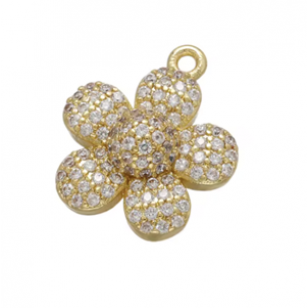 Bedel Bloem 3D Zirkonia 18K 