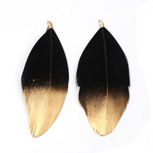 Veer Zwart goud 9x5mm