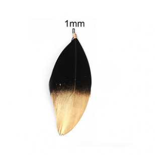 Veer Zwart goud 9x5mm