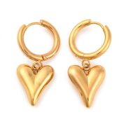 Oorbellen Rvs Huggie Heart