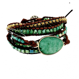 Wikkelarmband met Natuursteen 