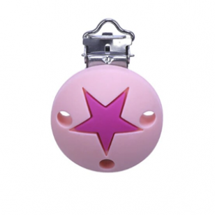 Speenkoord Clip Roze Ster