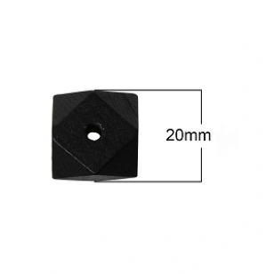 Houten Kraal Kubus 20mm Zwart