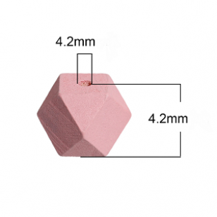 Houten Kraal Kubus 20mm Pink