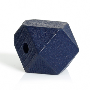 Houten Kraal Kubus 20mm Blauw
