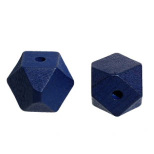Houten Kraal Kubus 20mm Blauw