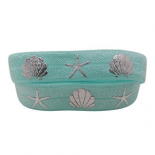 Elastisch Lint 15mm Aqua per meter