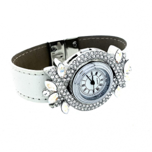 Horloge bezet Swarovski 19cm