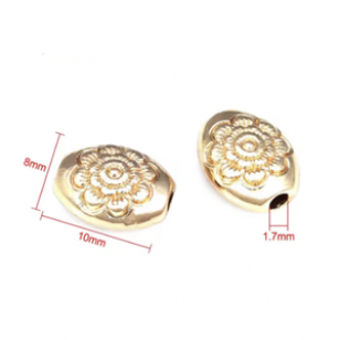 Kraal 18K Brass Goud 10x8mm