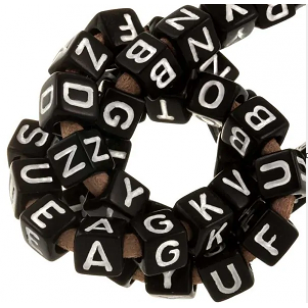 Letterkralen Acryl Zwart 6x6mm