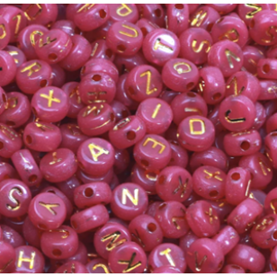 Letter Kralen Pastel 100x Hpink