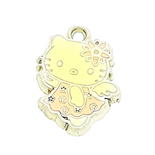 Bedel Rvs Poesje 20x14mm Pastel