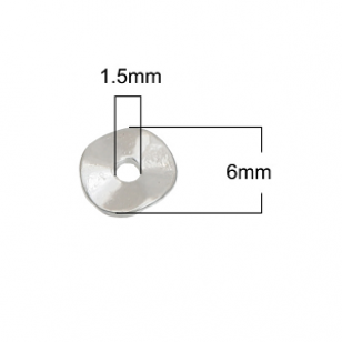 Kralen Zilver Wave 6mm 25x