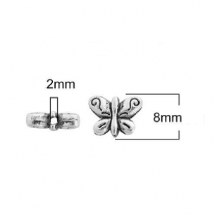 Kraal Zilver Vlinder 10x8mm