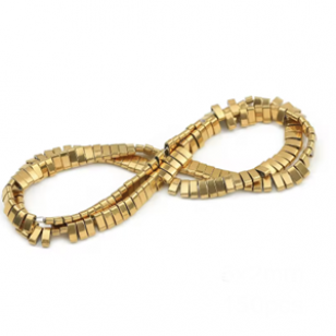 Kralen Hematiet Goud Brons 2 Gaten