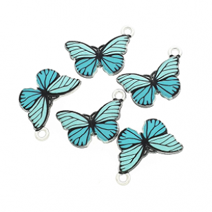 Bedel Emaille Vlinder Skyblue