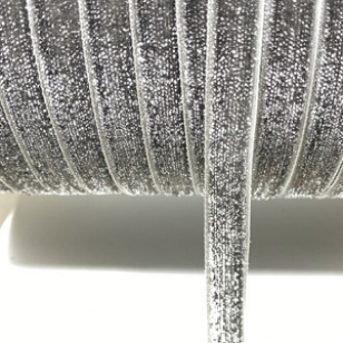 Fluweelband Glitter Zilver 10mm