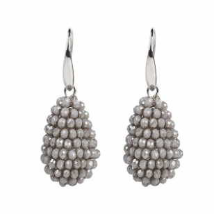 Oorbellen Crystal Druppel Grijs