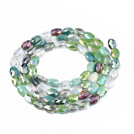 Glaskralen facet Groen 6x8mm