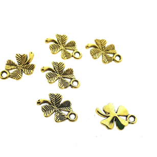 Bedel Klavertje Antiek goud 10x