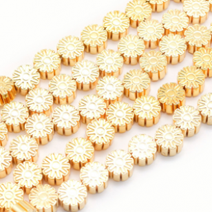 Kralen Hematiet Goud Daisy 20x