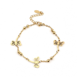 Armband Rvs Libelle Goud