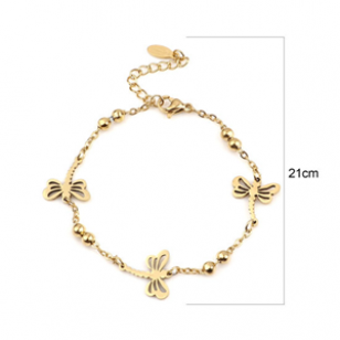 Armband Rvs Libelle Goud