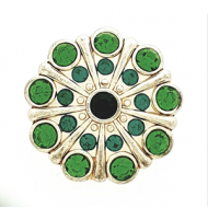 Druk Knoop 22mm Kristal Groen